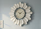 Large White Metal Floral Wall Clock Roman Numerals Decor