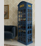 Blue Telephone Booth Wine Rack & Bar Cabinet