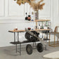 Vintage Airplane Bar Table Cabinet with Storage & Glass Rack (75 Inches)