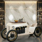 Pearl White Vintage Race Car Wine Bar Cabinet