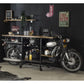 Vintage Motorcycle Bar Cart with Wine Rack, Serving Table (105 Inches)