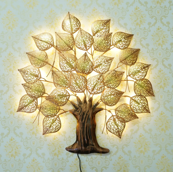 Hansart Special Tamrind LED Wall Tree (30 x 30 Inches)-Home Decoration-Metal Wall Tree by Hansart Made of Premium-Quality Iron Metal Perfect for your living room, bedroom, hall, office reception, guest room, and hotel reception The product is packed by professionals for safe delivery Designed to make your home look complete "Hansart Made In India because India itself is an art".