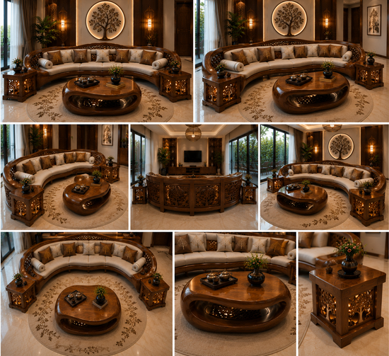 Solid Ash Wood Luxury Living Room Furniture