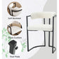 2-Piece White Bouclé Chair Set - Stylish Curved Back Vanity Seats