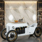 White Luxury Vintage Roadster Bar Cart & Wine Console