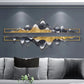 Black and Golden Mountain Mirage Metal Wall Art (52 x 22 Inches)