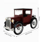 Model of an old-fashioned car with dimensions indicated on a white background