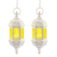 Vintage Hanging Moroccan Lanterns - White Metal Candle Holders (Set of 2)-Hansart-Hansart, Enhance your home decor with these elegant Vintage Hanging Moroccan Lanterns. Featuring an intricately carved white metal frame and embossed glass panels, these lanterns bring a touch of exotic charm and ambient lighting to any space. Perfect for holding tea light or LED candles, they are ideal for hanging indoors or outdoors, creating a warm and inviting atmosphere for weddings, parties, or everyday decor. Exquisite 