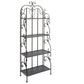 Vintage Black Metal 4-Tier Scrollwork Baker’s Rack, HANSART, Add timeless charm and versatile storage to your home or garden with this Vintage Black Metal 4-Tier Scrollwork Baker’s Rack. Crafted from durable wrought iron with a classic black finish, this freestanding shelving unit showcases intricate scrollwork and a heart-shaped accent that brings an elegant touch to any space. With four spacious shelves, it’s perfect for displaying plants, decorative accents, kitchenware, or garden tools. Its open design 