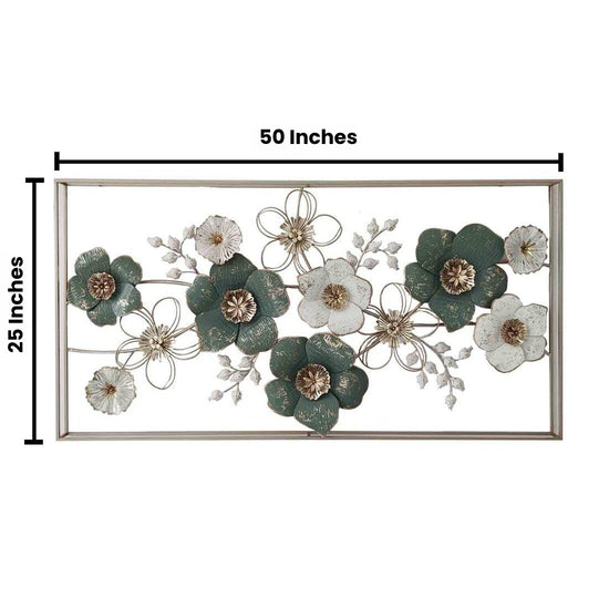 Flowerd Frame Fusion Metal Wall Art (50 x 25 Inches)