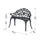 Elegant Cast Iron Garden Bench with Floral Backrest Design, HANSART, Enhance the charm of your garden or patio with this Elegant Cast Iron Garden Bench. Featuring a beautifully detailed floral backrest, this bench combines classic design with sturdy construction, making it the perfect addition to any outdoor space. Its gracefully curved armrests and legs offer both comfort and timeless elegance, inviting you to relax and enjoy nature. Ideal for gardens, patios, porches, or balconies, this bench serves as bo
