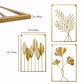 Set of 3 Frames with Golden Leaves Metal Wall Art (15.7 x 23.6 Inches)