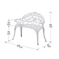 Elegant White Cast Iron Garden Bench with Floral Backrest Design, HANSART, Enhance the charm of your garden or patio with this Elegant Cast Iron Garden Bench. Featuring a beautifully detailed floral backrest, this bench combines classic design with sturdy construction, making it the perfect addition to any outdoor space. Its gracefully curved armrests and legs offer both comfort and timeless elegance, inviting you to relax and enjoy nature. Ideal for gardens, patios, porches, or balconies, this bench serves
