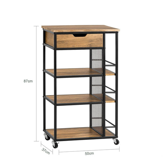 Industrial Rolling Kitchen Cart & Prep Station with Drawer