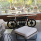 Vintage Motorcycle Bar Table with Storage & Wine Rack 71 Inches
