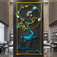 Modern Blue-Gold Deer Metal Wall Art With Led