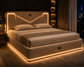 Luxury Queen Size Box Storage Bed with LED Lights