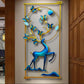Modern Blue-Gold Deer Metal Wall Art With Led