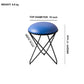 Blue Round Padded Vanity Stool - 16" Diameter Cross Leg Chair