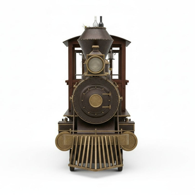 Model of a steam locomotive on a white background