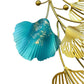 Decorative wall art with a blue deer and colorful leaves in a modern interior setting