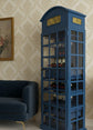 Blue Telephone Booth Wine Rack & Bar Cabinet