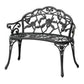 Elegant Cast Iron Garden Bench with Floral Backrest Design, HANSART, Enhance the charm of your garden or patio with this Elegant Cast Iron Garden Bench. Featuring a beautifully detailed floral backrest, this bench combines classic design with sturdy construction, making it the perfect addition to any outdoor space. Its gracefully curved armrests and legs offer both comfort and timeless elegance, inviting you to relax and enjoy nature. Ideal for gardens, patios, porches, or balconies, this bench serves as bo