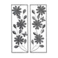 Set of 2 Metallic Garden Flowers Frames Metal Wall Art (12 x 36 Inches)