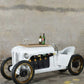 White Luxury Vintage Roadster Bar Cart & Wine Console