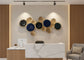Luxury Black Blue Gold Circular Metal Wall Sculpture