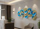 52 Inches Large Blue Gold Metal Floral Wall Art 3D Luxury Decor