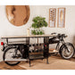 Vintage Motorcycle Bar Cabinet with Storage & Wine Rack - 105 Inches