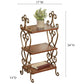 Vintage 3-Tier Metal Scrollwork Accent Shelf with Wooden Shelves, HANSART, Elevate your home decor with this elegant 3-Tier Metal Scrollwork Accent Shelf, a perfect blend of vintage charm and functional design. Standing 34 inches tall, this accent shelf features intricately designed metal scrollwork in an antique bronze finish that adds a touch of old-world elegance to any space. The three spacious wooden shelves provide a warm contrast with their rich, polished wood tones, offering ample space to display d