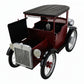 Vintage car-shaped bar with open door on a white background