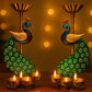 Decorative handcrafted peacock-shaped candle holders for Lighting Diya and Candles