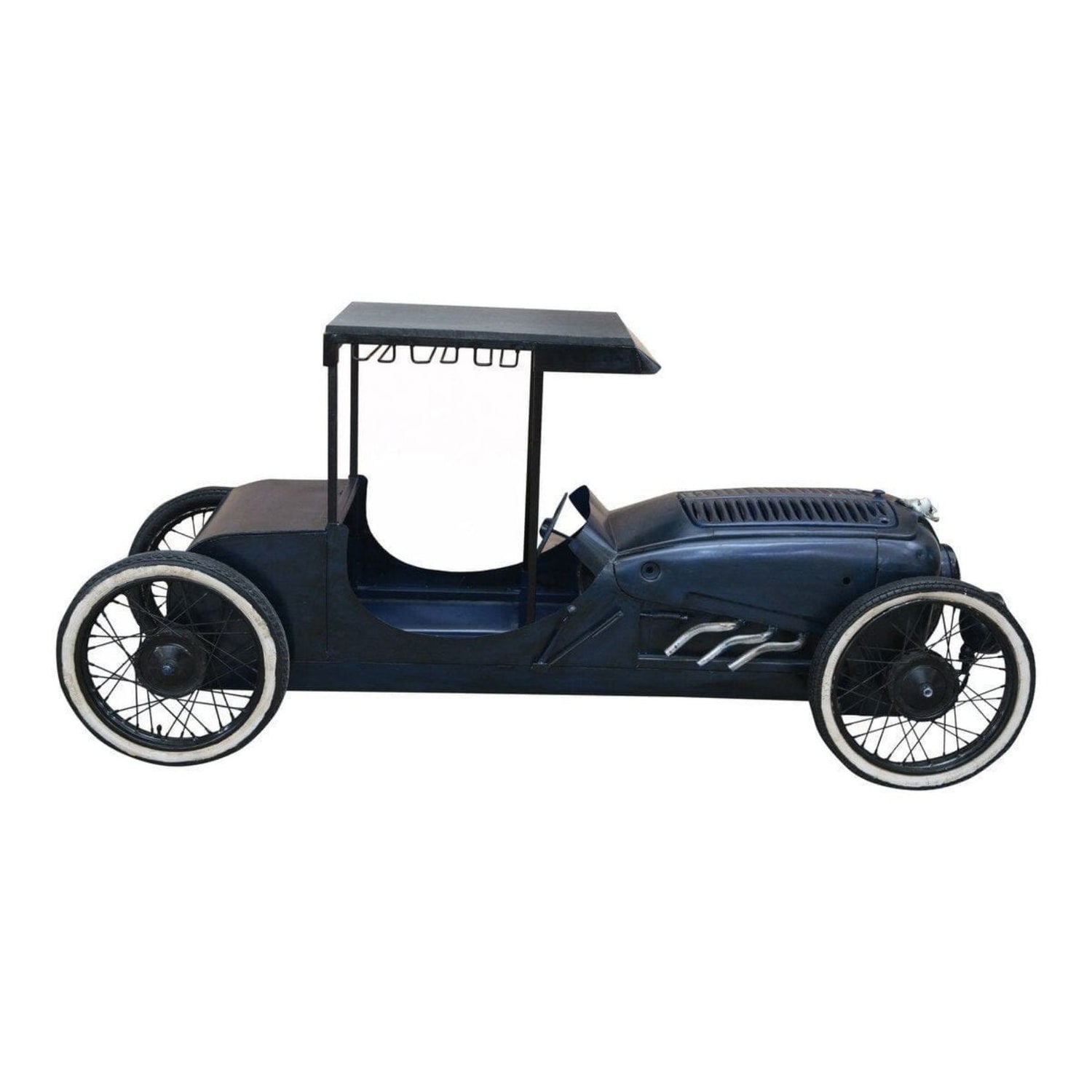 Vintage-style toy car on a white background