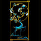 Modern Blue-Gold Deer Metal Wall Art With Led