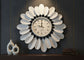 Large White Metal Floral Wall Clock Roman Numerals Decor