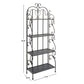 Vintage Black Metal 4-Tier Scrollwork Baker’s Rack, HANSART, Add timeless charm and versatile storage to your home or garden with this Vintage Black Metal 4-Tier Scrollwork Baker’s Rack. Crafted from durable wrought iron with a classic black finish, this freestanding shelving unit showcases intricate scrollwork and a heart-shaped accent that brings an elegant touch to any space. With four spacious shelves, it’s perfect for displaying plants, decorative accents, kitchenware, or garden tools. Its open design 