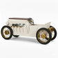 Pearl White Vintage Race Car Wine Bar Cabinet
