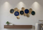 Luxury Black Blue Gold Circular Metal Wall Sculpture