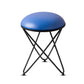 Blue Round Padded Vanity Stool - 16" Diameter Cross Leg Chair