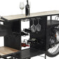 Vintage Motorcycle Bar Cabinet with Storage & Wine Rack - 105 Inches