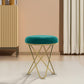 Elegant 45cm Emerald Ottoman - Velvet Padded Stool with Gold Base