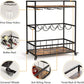 Wine rack with various features highlighted on a white background
