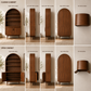 Arched Bar Cabinet with Open Shelves & Storage Cabinet