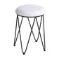 Modern 18-Inch Grey Padded Vanity Stool - Metal Wire Frame Seat