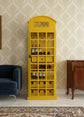 Antique Yellow Telephone Booth Bar Cabinet & Wine Holder