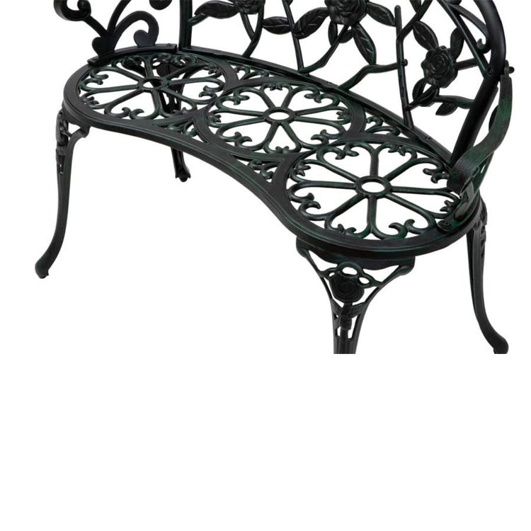 Elegant Cast Iron Garden Bench with Floral Backrest Design, HANSART, Enhance the charm of your garden or patio with this Elegant Cast Iron Garden Bench. Featuring a beautifully detailed floral backrest, this bench combines classic design with sturdy construction, making it the perfect addition to any outdoor space. Its gracefully curved armrests and legs offer both comfort and timeless elegance, inviting you to relax and enjoy nature. Ideal for gardens, patios, porches, or balconies, this bench serves as bo
