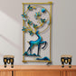 Modern Blue-Gold Deer Metal Wall Art With Led